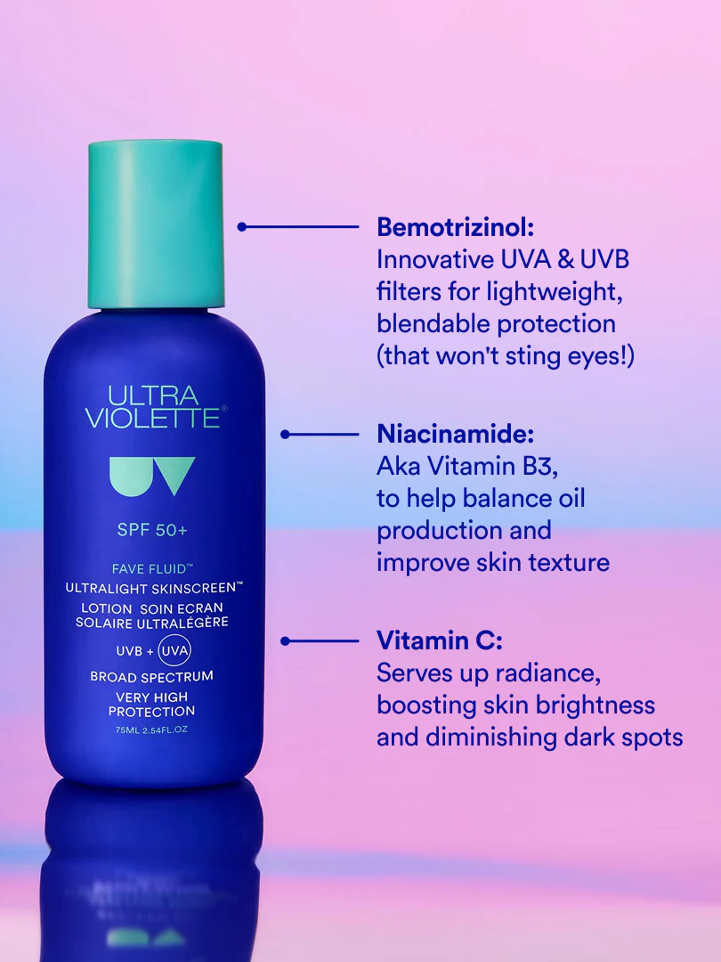 Fave Fluid SPF 50+ Ultralight Fragrance Free SKINSCREEN™ 75ml - Image 3